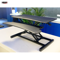 Élévateur pneumatique de table en MDF moderne, hauteur réglable, bureau, maison, assis, station de travail debout, convertisseur de bureau