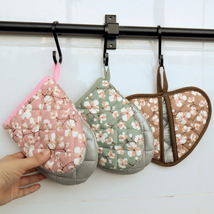 Mitaines de four en coton à motif floral, gants résistants à la chaleur en forme de cœur pour utilisation au four, 15x20cm - Product Image 3
