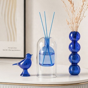 Bouteille diffuseur à roseaux en verre bleu à double paroi 165 ml, vide, pour diffuseur d'arômes, vase décoratif pour la <span class=keywords><strong>maison</strong></span>, conteneur de parfum, cadeau décoratif - Product Image 2