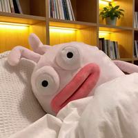Peluche Lapin Amusant à Grande Bouche, Forme de Saucisse Rose, Mignon et Original, Idéal pour Cadeau Farfelu et Vente en Gros en Lot