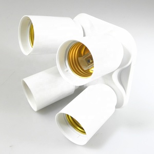 Trắng 100V/230V PBT nhựa lampholder chuyển đổi ổ cắm <span class=keywords><strong>E27</strong></span> để <span class=keywords><strong>4</strong></span> <span class=keywords><strong>E27</strong></span> <span class=keywords><strong>1</strong></span> để <span class=keywords><strong>4</strong></span> ánh sáng cho Photo Studio 4e27 Led Bulb đèn căn cứ - Product Image 4