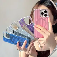 Coque de téléphone magnétique antichoc à rayures ondulées 3D Business compatible avec iPhone 17 16 15 14 Pro Max