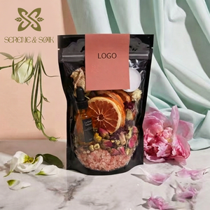 Sel de bain exfoliant pour le corps, sel de cristal de l'Himalaya, nettoyage en profondeur, sel de la mer Morte, impression de logo personnalisée en gros - Product Image 1