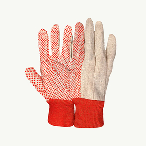ถุงมือผ้าฝ้ายนิรภัย TAGCO สีแดง ป้องกันการลื่น บริเวณข้อมือแบบถัก  นิ้วมือเคลือบไมโครไดมอนด์  สำหรับงานทั่วไป ปราศจากน้ำยาง - Product Image 5