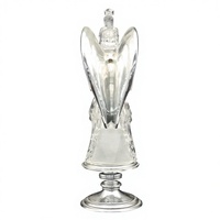 Figurine d'ange en acrylique LED avec colombe et paillettes tournoyantes, décoration de table de Noël
