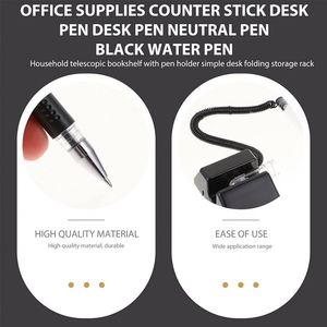 Bolígrafos de Gel Negros Personalizados con Base Adhesiva, Bolígrafos de Escritorio Antirrobo para Oficina, Banco, Recepción y Hogar - Product Image 5