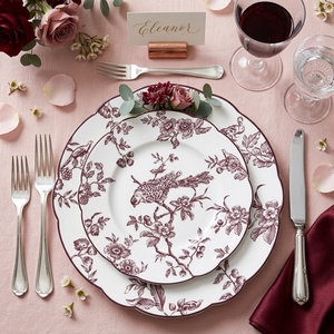 Elegante Juego de Vajilla de Porcelana Fina con Diseño Botánico Inglés, Platos de Cerámica con Borde Ondulado para Banquetes de Boda, Eventos y Catering - Product Image 1
