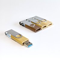Nouvelle clé USB 2.0/3.0 en bois d'érable avec clip métallique pivotant, accessoire de transport quotidien, personnalisation du logo OEM, finition naturelle, 128 Go