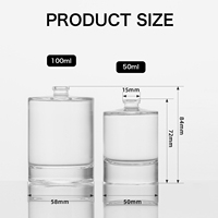 Flacon de parfum en verre personnalisé de forme géométrique 50 ml, finition mate, boîte de marque de parfum de luxe, 100 pièces MOQ