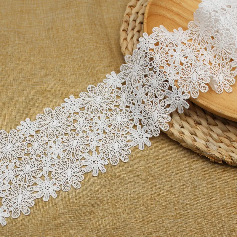 Chemical Lace Ribbon Trim Cotton Lace Trim Vintage Gift Package Wrapping-crocheted Lace Customize Embroidery Fabric SGS 200 Yard