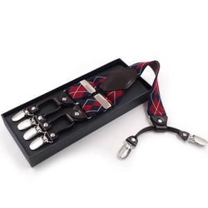 Bretelles en cuir pour hommes, forme en Y, 35 mm de large, avec 6 clips robustes - Product Image 3