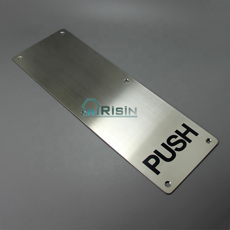 Нажимной прямоугольный дверной знак из нержавеющей стали 304