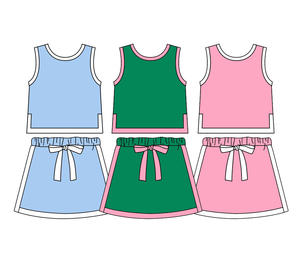 Conjunto de Falda y Camisa para Bebés Niñas, Estilo Casual, para Primavera y Otoño, Ideal para Días de Juego, Manga Corta, Transpirable, de Algodón y Spandex - Product Image 1