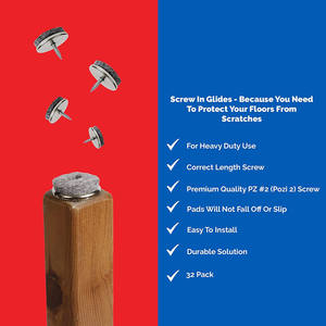 Protecteur pour jambe de chaise de 28mm, 1 pièce, diapositives de siège, <span class=keywords><strong>antidérapant</strong></span>, tampon en feutre glide, pour meubles avec vis - Product Image 6