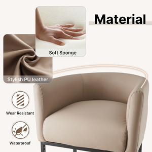 Tabourets de bar en cuir PU avec accoudoirs, hauteur fixe, cadre en métal, repose-pieds, patins antidérapants, chaise de bar commerciale - Product Image 3