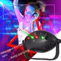 Projecteur laser LED 6 trous 72 figures RGB à faisceau sonore, contrôle activé par le son, IP20, alimentation USB, effet d'explosion disco, télécommande haute performance