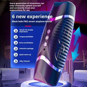 <span class=keywords><strong>Masturbateur</strong></span> masculin interactif souple télescopique mains libres avec fonction de succion et vibromasseur à activation vocale sexy, jouet sexuel - Product Image 3