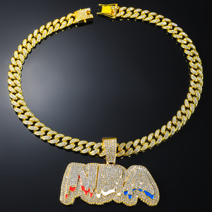 Colliers pendentifs en argent sterling N-ba avec diamants, style hip-hop, chaîne cubaine, bijoux pour hommes, cadeaux d'anniversaire, vente en gros d'usine - Product Image 6