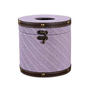 กล่องกระดาษทิชชูทรงกลม Mystic Arts รุ่น 4230B สไตล์หนังคลาสสิก สำหรับใช้ในบ้าน รถยนต์ ห้องน้ำ ห้องนั่งเล่น - Product Image 2