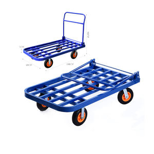 Chariot à plateforme en acier robuste 300-1500 kg avec roues de 4/6 pouces et poignée pliable pour entrepôt - Product Image 3