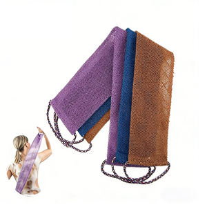 ボディスクラバーシャワーエッセンシャルバススポンジシャワークロスを角質除去するためのカスタムロゴアフリカンネットスポンジ手ぬぐい - Product Image 1