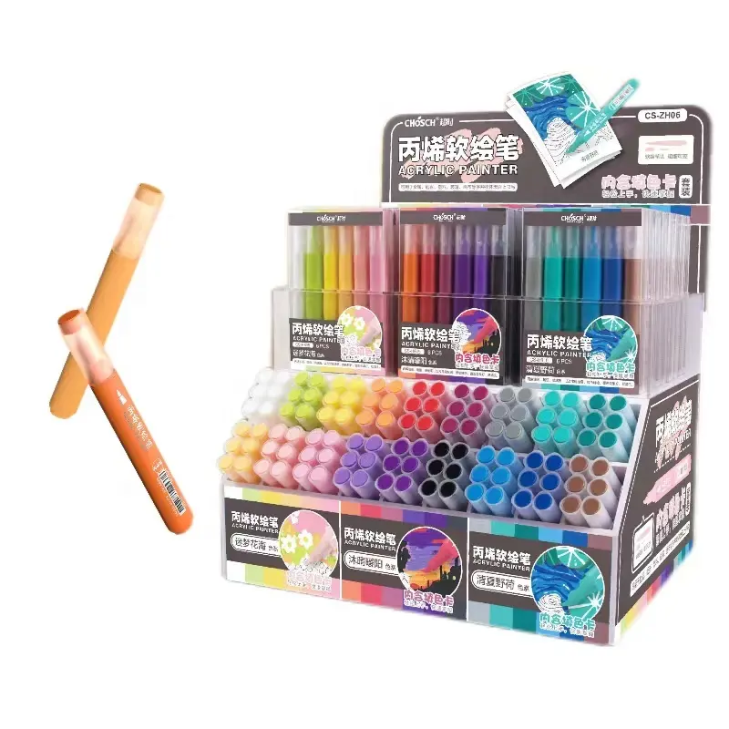 Diy Graffiti Pen Dubbele Kop Zachte Flexibele Tip Waterdichte Acryl Marker Pen Acryl Marker Marker Multicolor Set