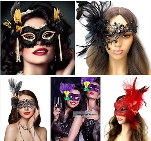 Máscara Divertida <span class=keywords><strong>de</strong></span> Disfraz para <span class=keywords><strong>Carnaval</strong></span> Veneciano, Máscara <span class=keywords><strong>de</strong></span> Media Cara <span class=keywords><strong>de</strong></span> Gato o Zorro con Plumas para Fiestas Infantiles y Eventos Festivos - Product Image 4
