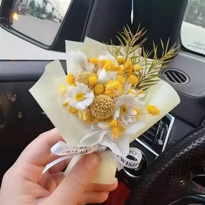 Dry <b>Flower</b> Car Fragrance Diffuser Mini Sunflower Interior Decoration Plastic Artificial <b>Flower</b> Bouquet Glossy Car Vent - Product Image 2