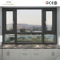Fenêtre à battant en aluminium à rupture de pont thermique, triple vitrage, norme NFRC Passive House, haute sécurité avec moustiquaire, multicolores