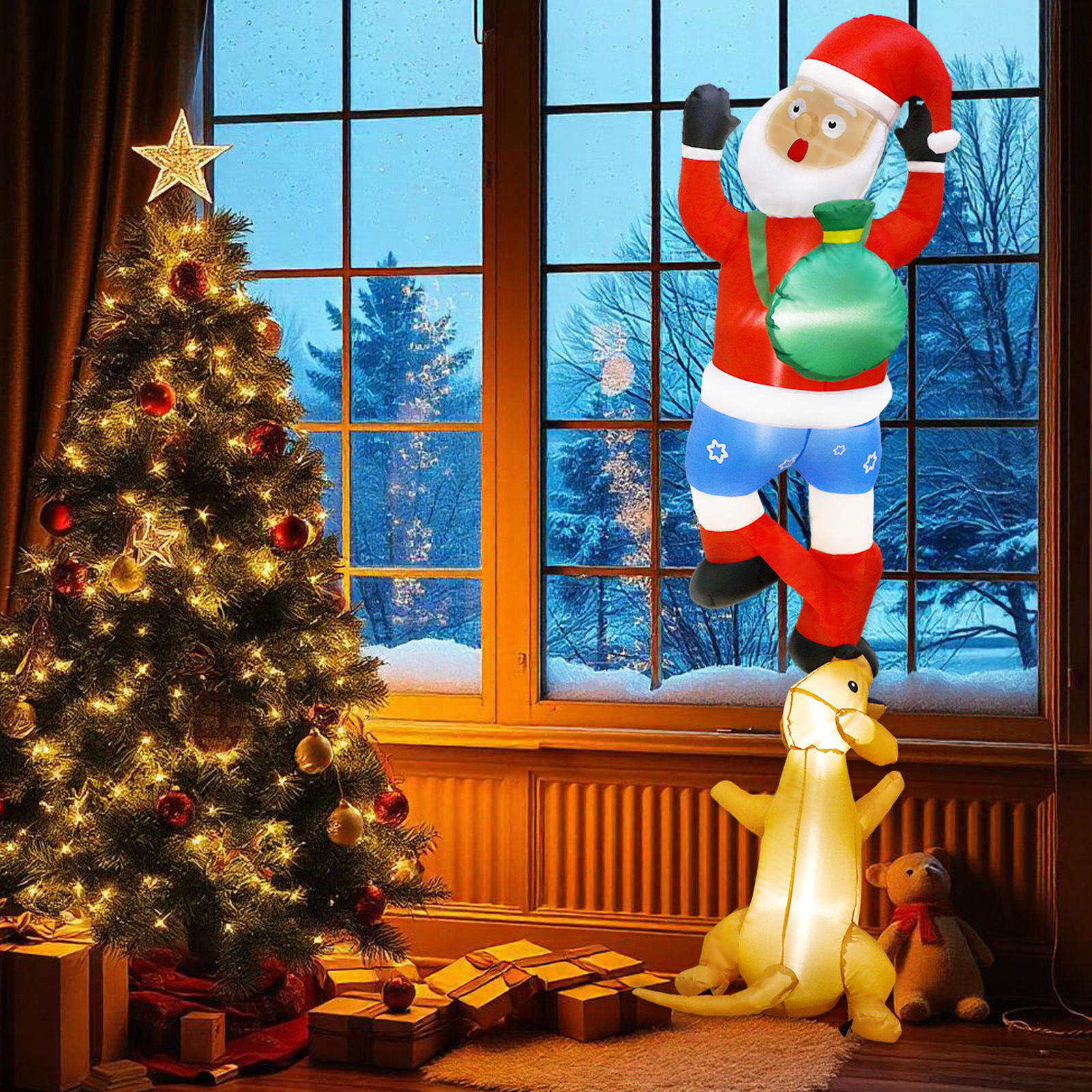 Dog bites old man pants