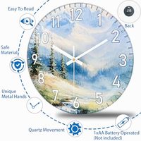 Jam Dinding Analog Quartz Senyap Desain Kaca Temper Mewah Angka Besar Minimalis Baterai Dapat Diisi Ulang Dekoratif untuk Ruang Tamu