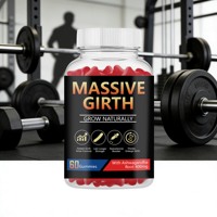 Gummies Massives Girth 60 unités, Complément Alimentaire Naturel à Base de Racine d'Ashwagandha pour le Soutien Immunitaire des Adultes, Direct Usine