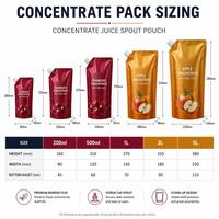Pochette personnalisée en PE de qualité alimentaire avec bec verseur pour jus, sachet concentré autoportant en aluminium anti-humidité