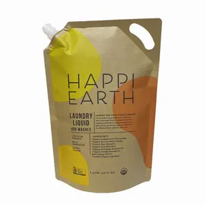 Custom Logo Printed Eco Friendly Biodegradable Compostable Pla Foil Stand Up Liquid Kraft Paper Bags Drinking Pouches