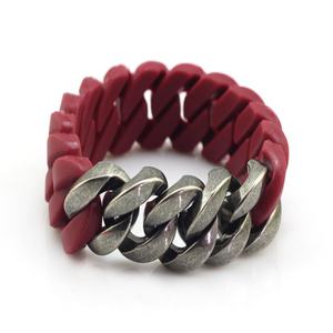 New Arrived Silicon Stainless Steel <b>Bracelet</b> With Curb Versatile Elastic Bangle Twist Energy Cuban Chain <b>Bracelet</b> - Product Image 1
