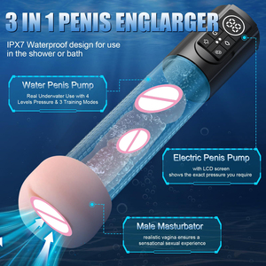 Großhandel wiederauf ladbare elektrische männliche Verbesserung automat isierte Luft vakuumpumpe mit Masturbation Cup Größe erhöhen Verbesserung - Product Image 5