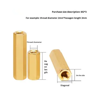 Kolom Tembaga Heksagonal Double-pass, Kolom Isolasi Berkepala Dua, Kolom Nut, Chassis Berongga, Stud Motherboard Komputer M2M6 - Product Image 3