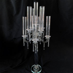 9 ручек прозрачное Хрустальное стекло ураган СВАДЕБНЫЕ КАНДЕЛЯБРЫ с трубчатой MH-Z0246 - Product Image 5