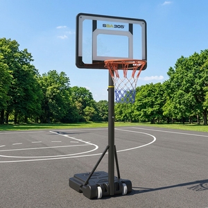Panier de <span class=keywords><strong>basket</strong></span> portable robuste en PE pour intérieur/extérieur, panneau réglable en <span class=keywords><strong>hauteur</strong></span>, anneau noir et orange, pour enfants, adultes et jeunes - Product Image 2
