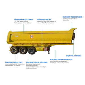 China New Dump <b>Trailer</b> Tipper Semi Truck <b>Trailer</b> for Sale Heavy Load 3 Axles Tipper - Product Image 2