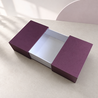 Boîte cadeau en papier de luxe violette à double porte avec impression personnalisée de logo et couleur, taille sur mesure, pour emballage de détail haut de gamme, vente en gros