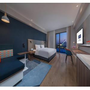 Juego de muebles de dormitorio de hotel de madera sólida y duradera moderna personalizada con garantía de 3-5 años para apartamentos - Product Image 1