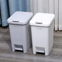 Poubelle de rangement carrée 20L à pédale et couvercle rabattable en PP pour usage domestique, design moderne et luxueux, modèle écologique 504