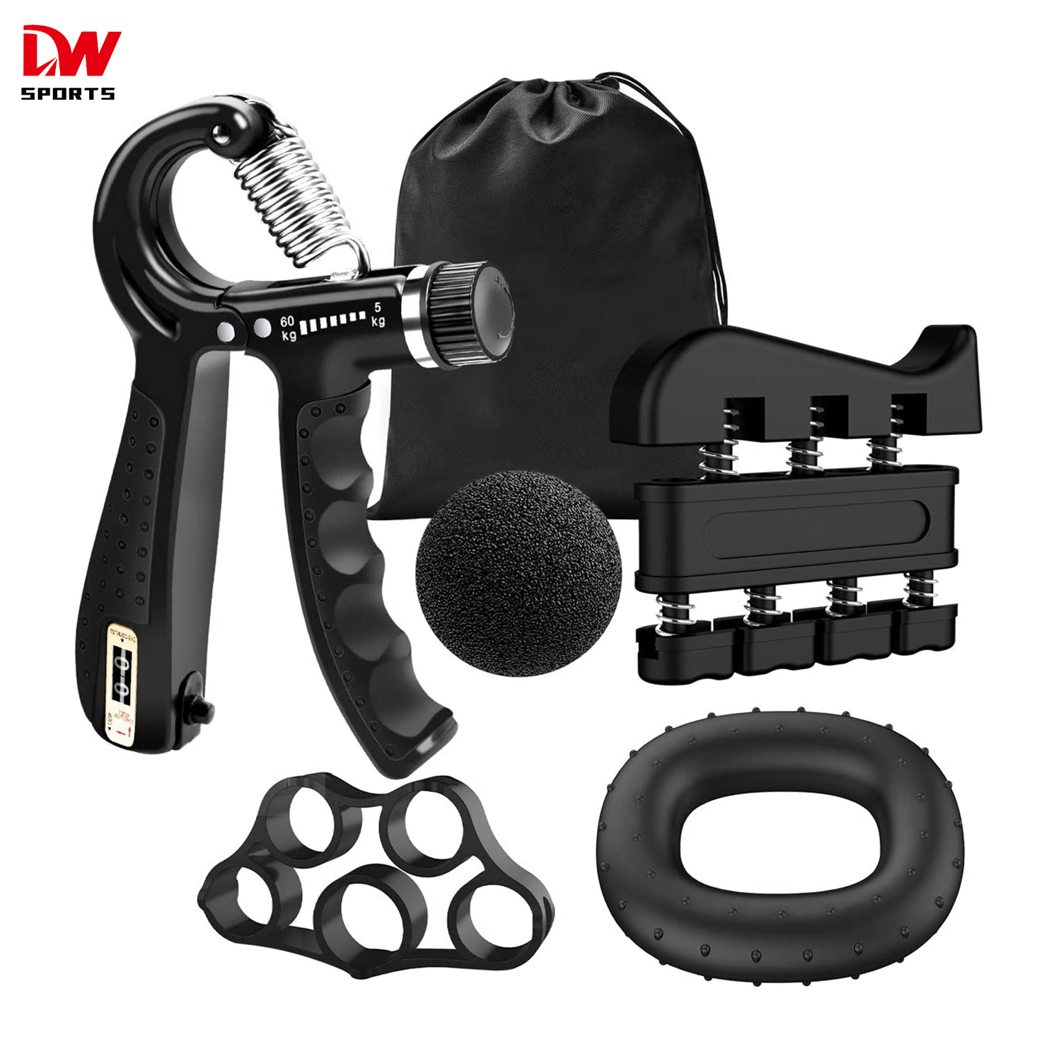 DW спортивный усилитель предплечья захват тренировки 5 шт. комплект Регулируемое сопротивление ручка захват