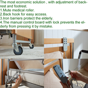 Cama Hospitalaria Eléctrica para Cuidado de Ancianos, Respaldo y Reposapiés Ajustables, Capacidad de 205 kg, Uso Doméstico y Hospitalario, Cuidado Diario en el Hogar - Product Image 2