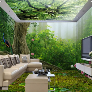 Mural de Papel Tapiz con Diseño de Bosque Fantástico, Bosque Primitivo, Tridimensional, para Decoración de Habitaciones de Hotel, Dormitorios y Espacios Interiores - Product Image 1