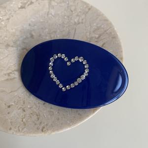 Simples Strass Em Forma De Coração Oval Shaped Barreta Cor Sólida Primavera Clipe De Cabelo Clipes - Product Image 4