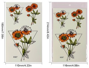 <span class=keywords><strong>Tatuajes</strong></span> Temporales de Flores Coloridas, Pegatinas de <span class=keywords><strong>Girasol</strong></span>, Lycoris y Loto - Product Image 5