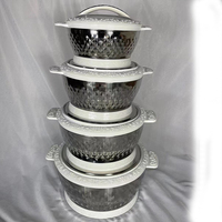 Ensemble de casseroles isothermes en acier inoxydable de style africain et indien, avec couvercles en ABS, pour garder les aliments au chaud
