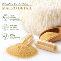 Capsules d'extrait de champignon crinière de lion à marque privée OEM, Hericium Erinaceus, haute teneur en bêta-glucane, soutien de la concentration et de la mémoire pour adultes
